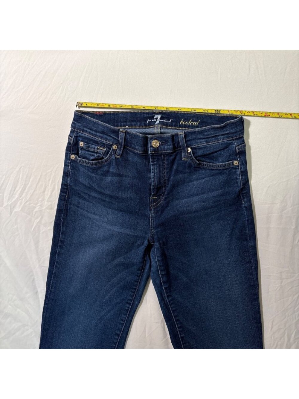 7 For All Mankind Womens Size 29 Bootcut Jeans Dark Wash Stretch Denim - Picture 7 of 8